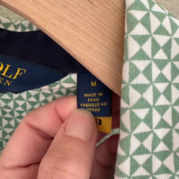 Polo Golf Ralph Lauren Green Geometric Patterned Golf Polo - Picture 3 of 5